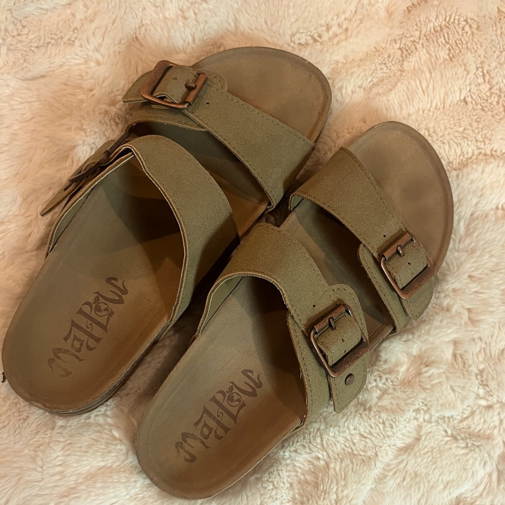 Brown Buckle Sandals